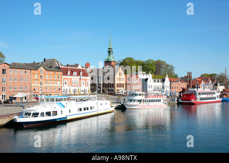 Vue panoramique sur la mer Baltique à Kappeln Schlei Fjord en Schleswig Holstein dans le Nord de l'Allemagne Banque D'Images