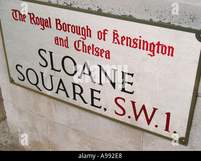 Sloane Square, zone commerciale de luxe et mode haut de gamme, Royal Borough de Kensington et Chelsea dans le sud de Londres, Angleterre, Royaume-Uni Banque D'Images