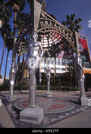Hollywood Walk of Fame de Hollywood coin pièce statues California USA Banque D'Images