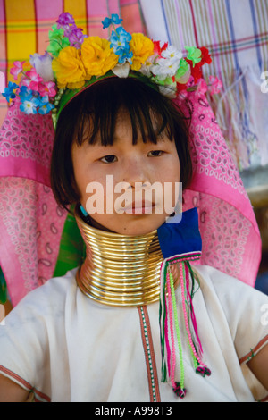 Jeune fille Paduang de Thaïlande du Nord Banque D'Images