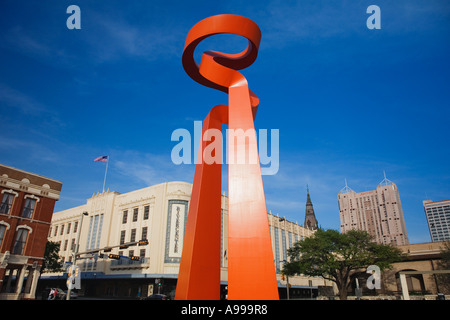 Flambeau de l'amitié sculpture près du Riverwalk de San Antonio, Texas. Banque D'Images