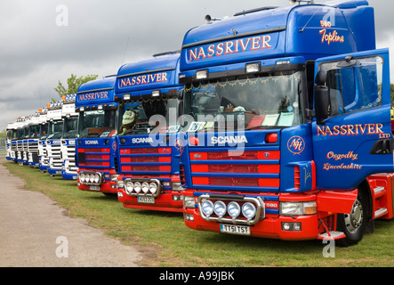 Affichage de la flotte de camions Scania à Nassriver TruckFest, Peterborough, Royaume-Uni. Banque D'Images