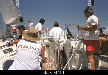 Bodrum, TURQUIE -- les courses de yacht entre Bodrum, Turquie et Kos, Grèce Banque D'Images