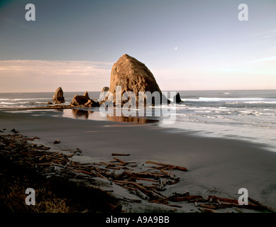 Haystack rock at Cannon Beach sur la côte de l'Oregon Banque D'Images