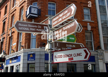 Les plaques de rue à Dublin en Irlande Banque D'Images