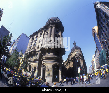 LA BOLSA ENTRÉE DU QUARTIER FINANCIER DE LA BOURSE DE SANTIAGO DU CHILI Banque D'Images