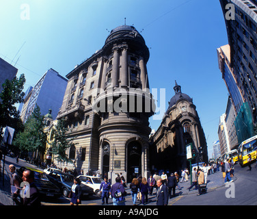 LA BOLSA ENTRÉE DU QUARTIER FINANCIER DE LA BOURSE DE SANTIAGO DU CHILI Banque D'Images