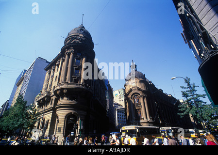 LA BOLSA ENTRÉE DU QUARTIER FINANCIER DE LA BOURSE DE SANTIAGO DU CHILI Banque D'Images