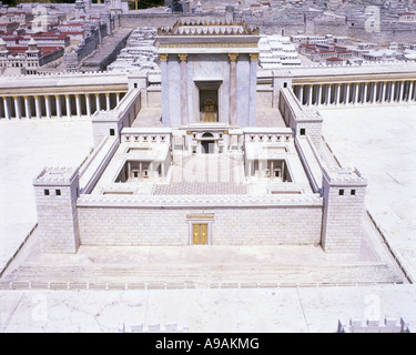 TEMPLE D'HÉRODE MAQUETTE DU HOLY LAND HOTEL DE JÉRUSALEM JÉRUSALEM ISRAËL Banque D'Images