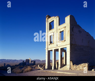 COOK ET COMPAGNIE BANK BÂTIMENT RUINES RHYOLITE GHOST TOWN NYE COMTÉ NEVADA USA Banque D'Images