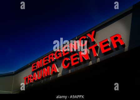 Centre de traumatologie d'urgence de l'hôpital Panneau d'entrée, Philadelphie PA USA Banque D'Images