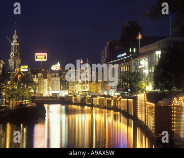 Marché aux fleurs du canal Singel Amsterdam Pays-Bas Banque D'Images