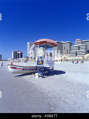 LIFEGUARD VOILE BEACH ATLANTIC CITY NEW JERSEY USA Banque D'Images