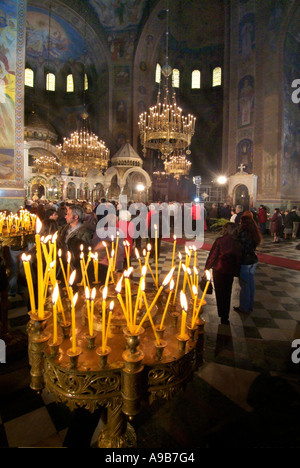 Service de pâques saint St Alexandre Nevsky cathédrale église Sofia Bulgarie République Populaire Narodna Republika Bulgariya Banque D'Images