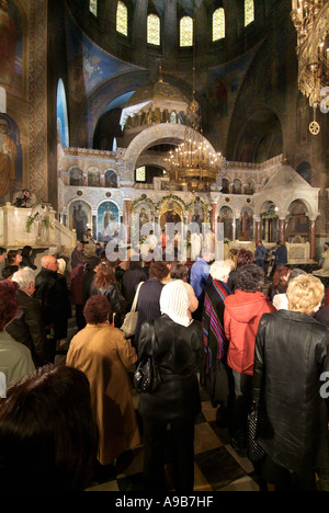 Service de pâques saint St Alexandre Nevsky cathédrale église Sofia Bulgarie République Populaire Narodna Republika Bulgariya Banque D'Images