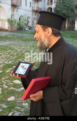 Zografos zografou zograf zografski manastir monastère mont Athos montagne Grèce église Chrétienne orthodoxe grec eu Europe 9e Banque D'Images