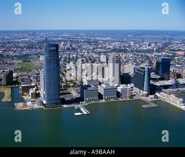 Vue aérienne TOUR Goldman Sachs quartier financier de Jersey City dans le New Jersey USA Banque D'Images