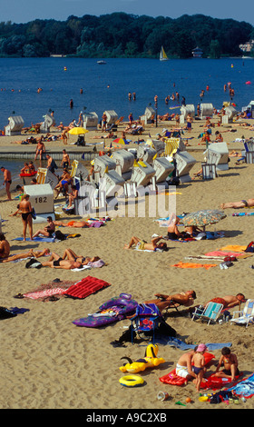 Strandbad Wannsee. Lido de Wannsee, Nikolassee, quartier Steglitz-Zehlendorf, Berlin, Allemagne l'Europe Banque D'Images