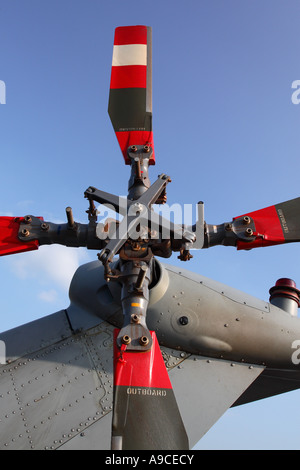 Pales de rotor de queue sur l'hélicoptère Lynx de la Marine royale Banque D'Images