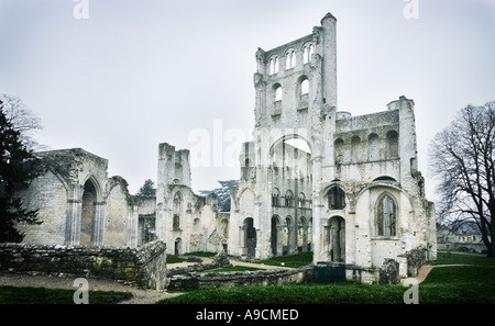 Ruines de l'Abbaye de Jumièges, en Normandie, France, Europe Banque D'Images