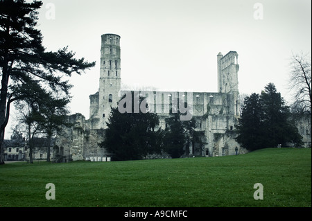 Ruines de l'Abbaye de Jumièges Normandie France Europe Banque D'Images