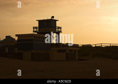 Lifeguard tower Merville Franceville plage Calvados Normandie France Banque D'Images