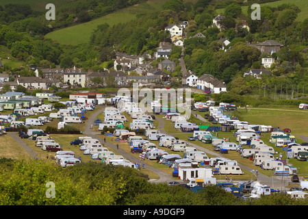 Pentewan Sands au camping près de Mevagissey Cornwall UK Banque D'Images