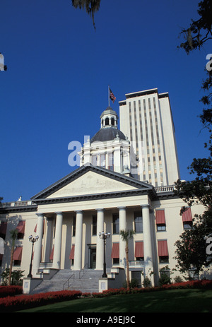 Florida State Capitol Building Old Capitol Tallahassee devant New Capitol building de haut à l'arrière Banque D'Images
