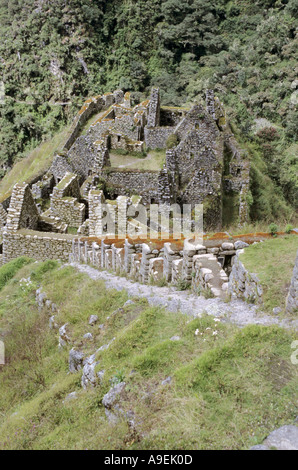 Un site archéologique inca, Huinay Huayna près de Machu Picchu Banque D'Images