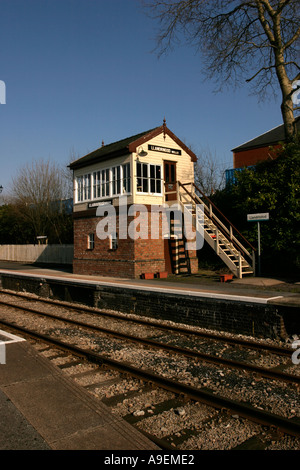 La gare de Llandrindod Wells Powys fort signal Banque D'Images