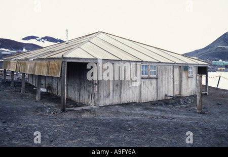 Hut o f l'expédition Antarctique britannique, 1901-1904 Dicsoverey leadingship expédition, sous d'autres de le Capitaine Scott, l'Antarctique, Banque D'Images