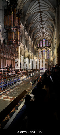 Le choeur vers le presbytère, Cathédrale d'Ely, Cambridgeshire, Angleterre, RU Banque D'Images