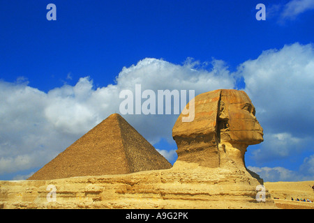 Grand Sphinx de Gizeh, Egypte, Le Caire Banque D'Images