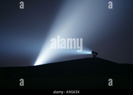 Rayons de l'art de la lumière sur la décharge Rungenberg, Allemagne, Rhénanie du Nord-Westphalie, région de la Ruhr, Bochum Banque D'Images