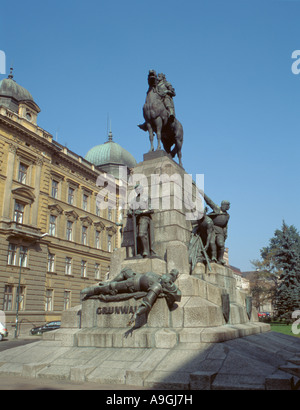 Monument commémorant la bataille de Grunwald, 15 juillet 1410, Cracovie, Pologne, Malopolska. Banque D'Images