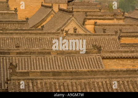 La Cour de la famille Wang, 17e siècle de style classique hôtel particulier marchand près de Pingyao dans la province du Shanxi Banque D'Images