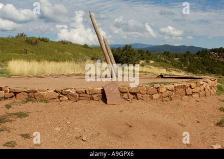 Kiva à Pecos Pueblo siège de la 17e siècle révolte Pueblo du Nouveau-Mexique. Photographie numérique Banque D'Images