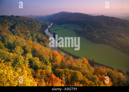 Couleurs d'automne le long de la rivière Wye à Symonds Yat Gloucestershire England UK Banque D'Images