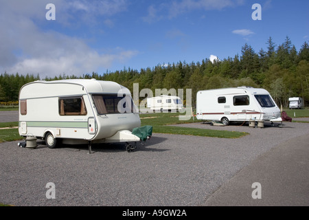 Les caravanes à Culloden Moor Caravan Club site près d'Inverness Ecosse Banque D'Images