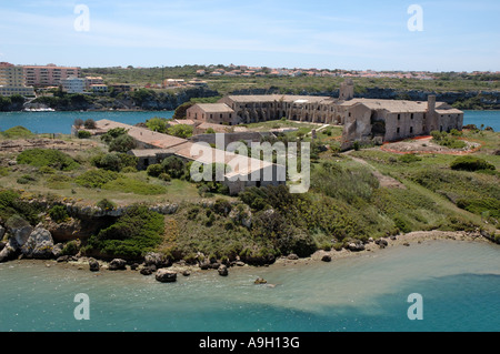 L'un des plus anciens hôpitaux de la Marine royale dans le monde, sur l'Isla del Rey en port de Mahon, Minorque, Espagne Banque D'Images