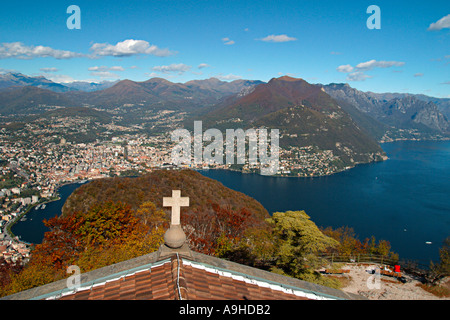 Suisse Tessin Lugano Paradiso vue depuis San Salvatore Banque D'Images