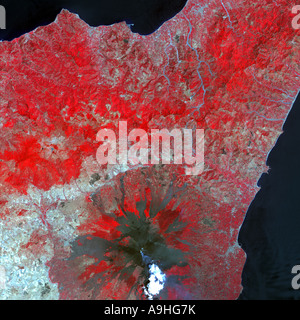 Etna Sicile vu de l'espace Banque D'Images