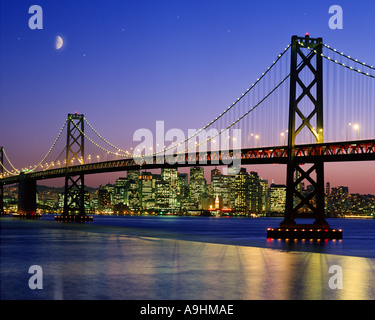 USA - Californie : Pont d'Oakland à San Francisco Banque D'Images