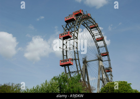 Roue Géante, Wiener Prater, parc d'attractions, Vienne, Vienne, Autriche Banque D'Images