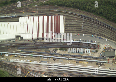 Vue aérienne de Selhurst Rail Depot près de Croydon dans le Grand Londres Banque D'Images
