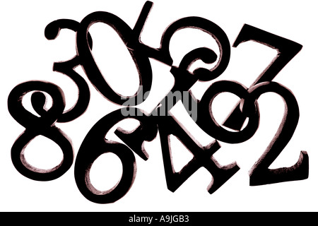 Une pile de numéros en alliage Banque D'Images