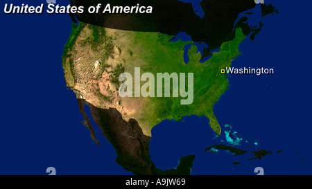 Image satellite d'États-Unis d'Amérique Banque D'Images