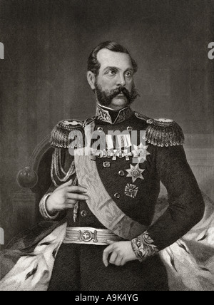 Empereur Alexandre 2 de Russie, 1818 - 1881. Gravure du XIXe siècle après Alonzo Chappel Banque D'Images