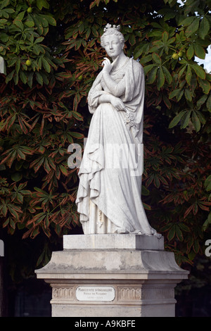 Statue de Marguerite d'Angoulême (1492-1549) Jardin du Luxembourg Paris France Banque D'Images