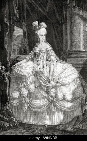Marie Antoinette, 1755 - 1793. Reine de France en tant qu'épouse de Louis XVI. Banque D'Images
